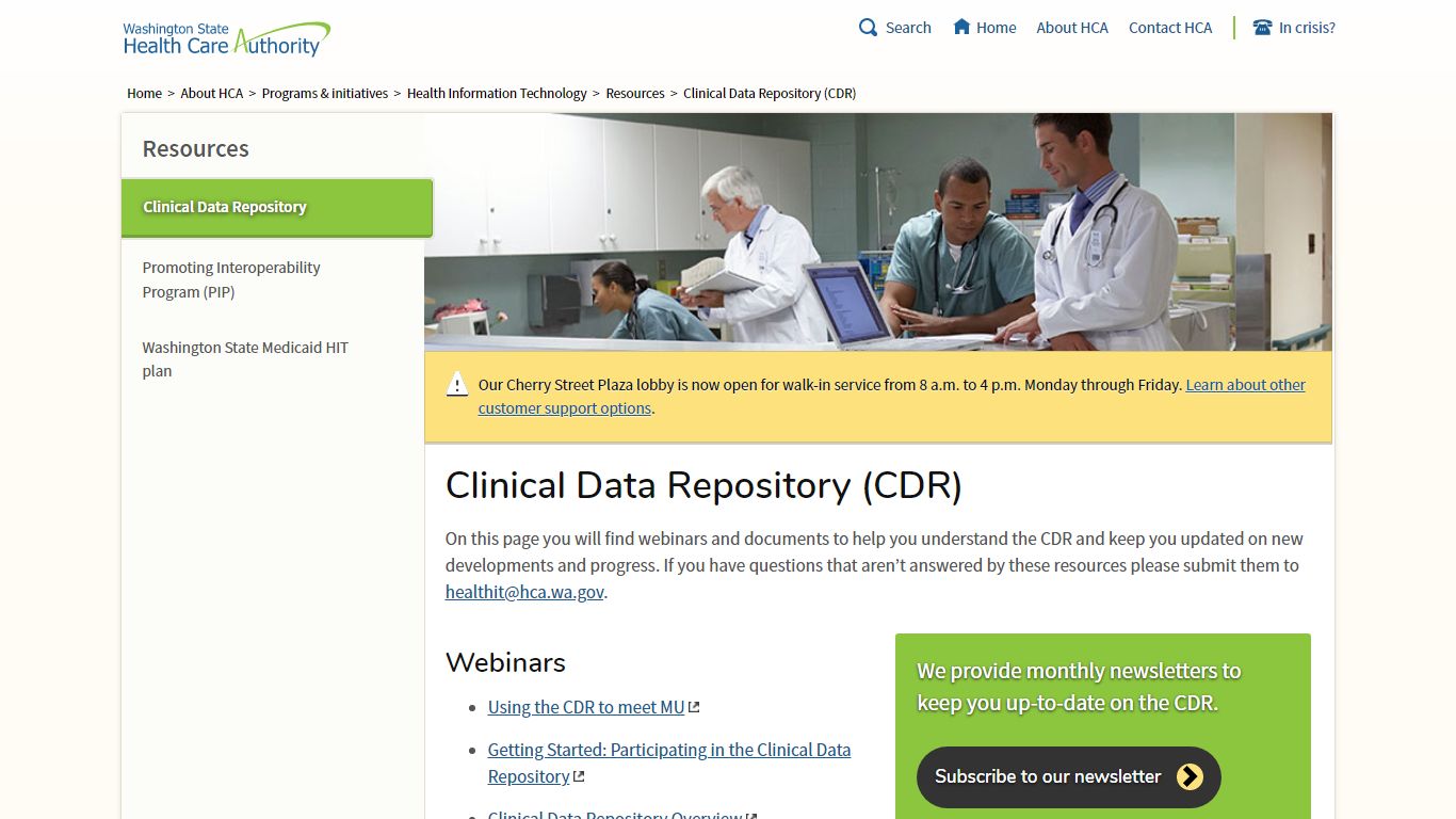 Clinical Data Repository (CDR) - Washington